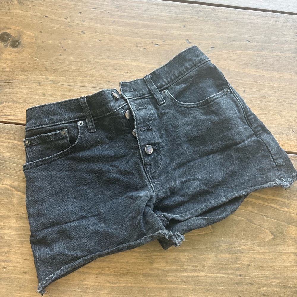 J crew button fly denim cutoff shorts